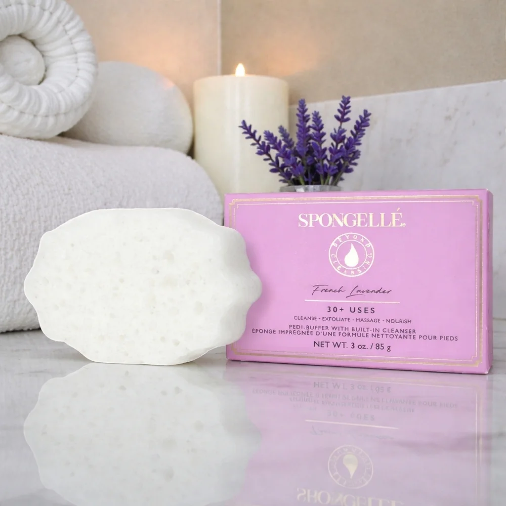 Spongelle French Lavender Spa Pedi Buffer NIB 30 Uses 3 oz